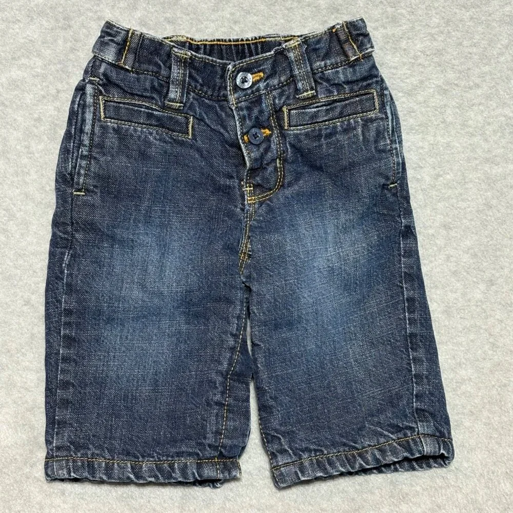 Infant Baby Girl 6-9 M Flannel Fleece Lined Jeans Lot of 2 pants - Picture 7 of 11